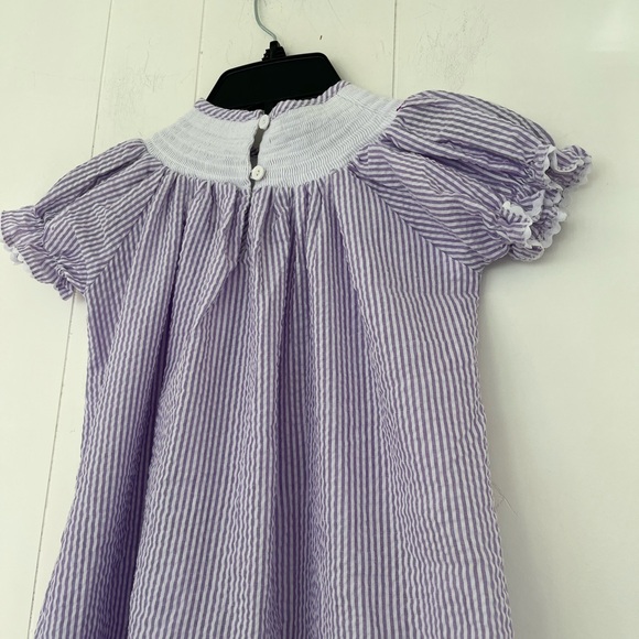 Lil Cactus Girls Lavender White Smocked Bishop Peeps Bunny Dress Size 6 - Picture 13 of 14